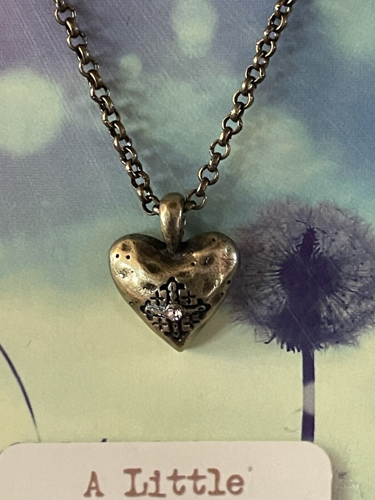 NEW Demdaco Story Hearts Pendant “Faith” Gold Necklace Adjustable 18″ to 20″