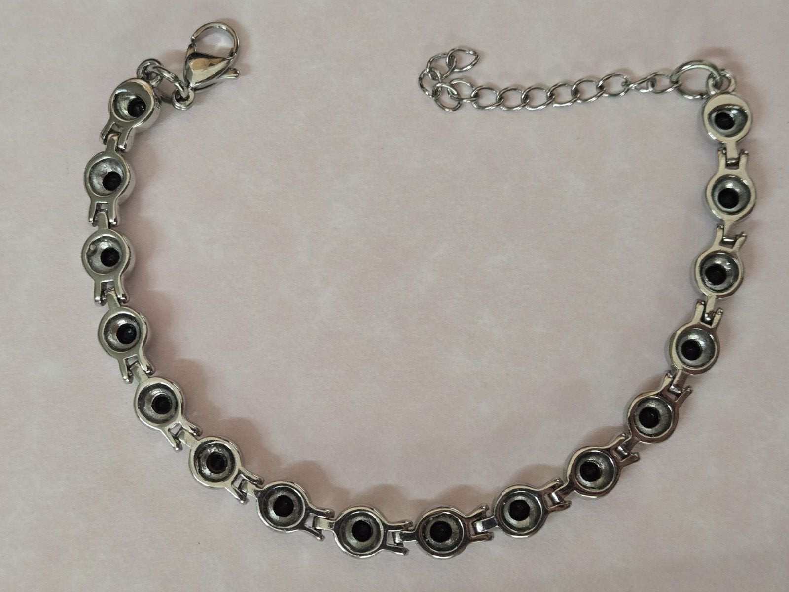 Black Spinel Tennis Bracelet in Surgical Stainless Steel (6.50-8.0) 4.75 ctw