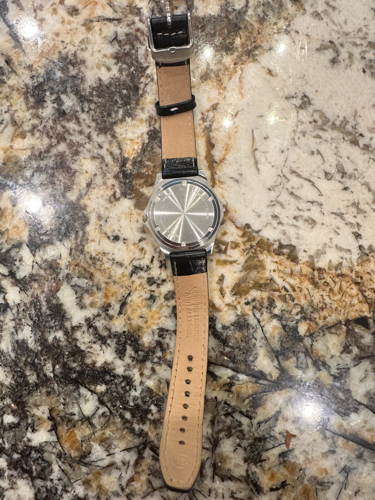 Bulova Marine Star Panda Dial Men’s Watch Runs Keeps Time Brown Leather Strap