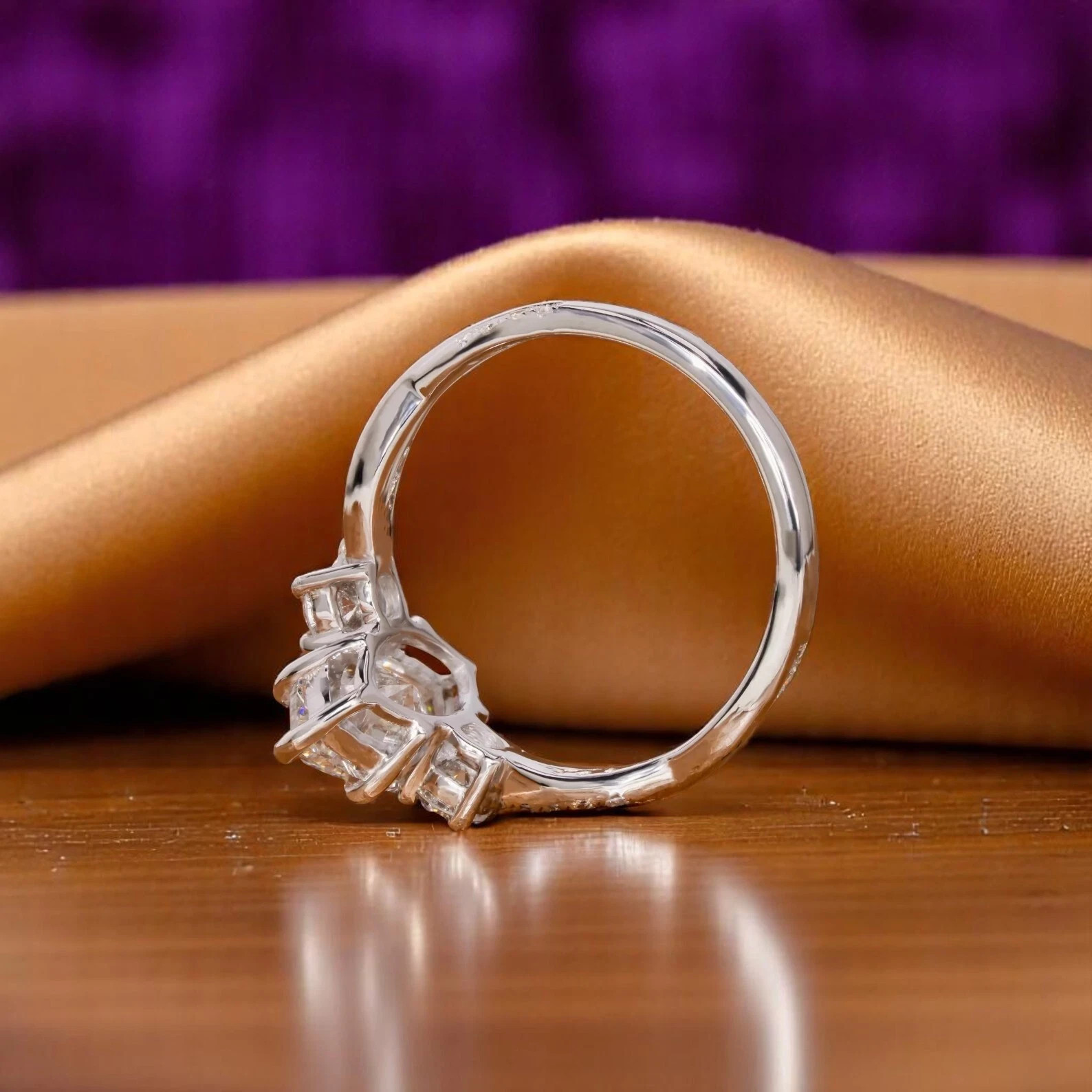 Certified 950 Platinum 2ct Marquise F VVS1 Natural White Diamond Engagement Ring