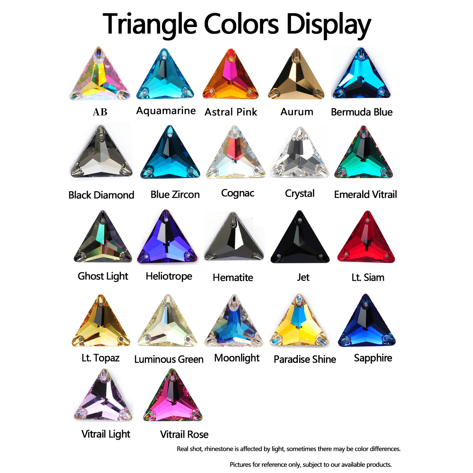 Triangle Sewing Rhinestones Strass Glass Decoration Beads for DIY Accessories Ga