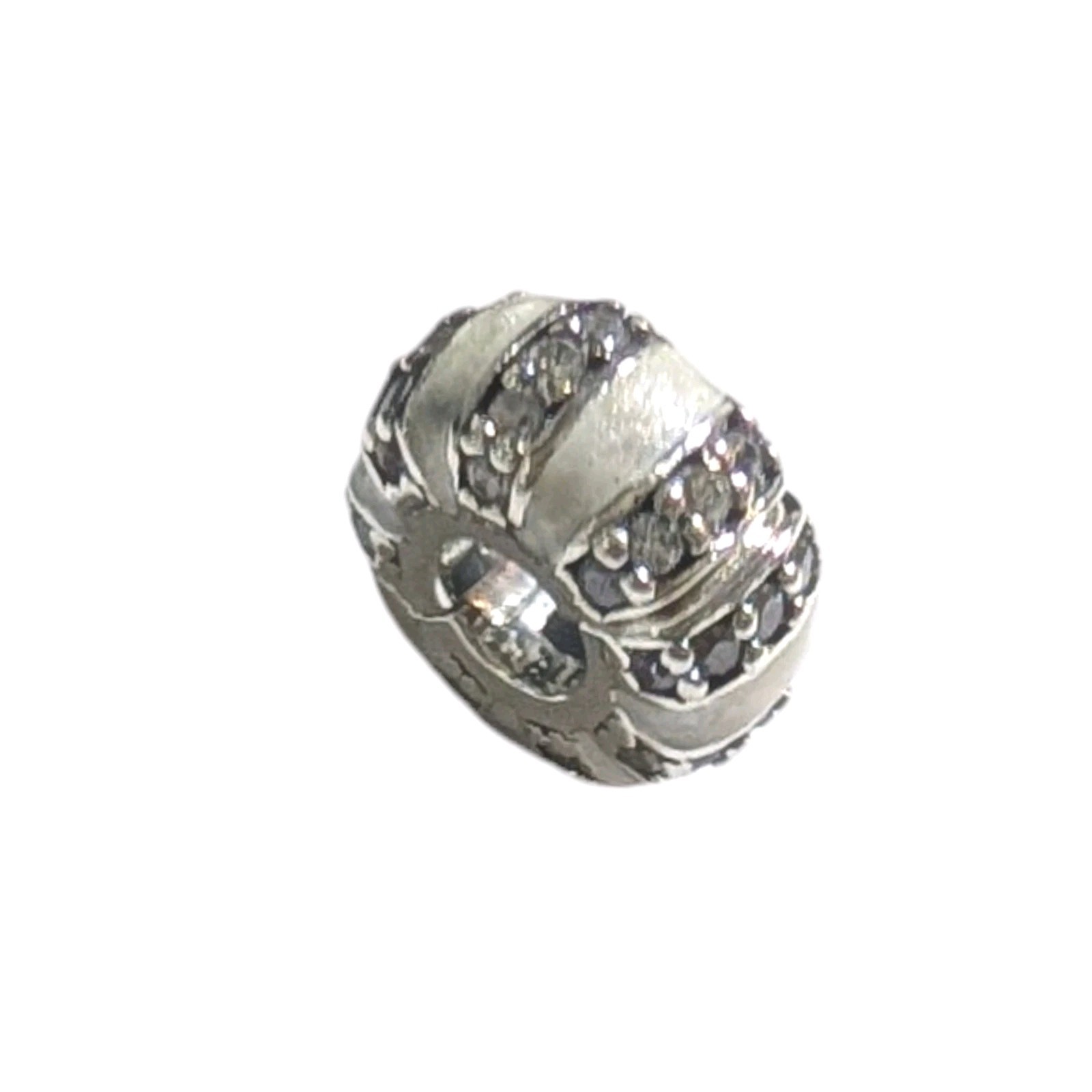 PANDORA White Stones & Enamel Clip Charm 793785C01
