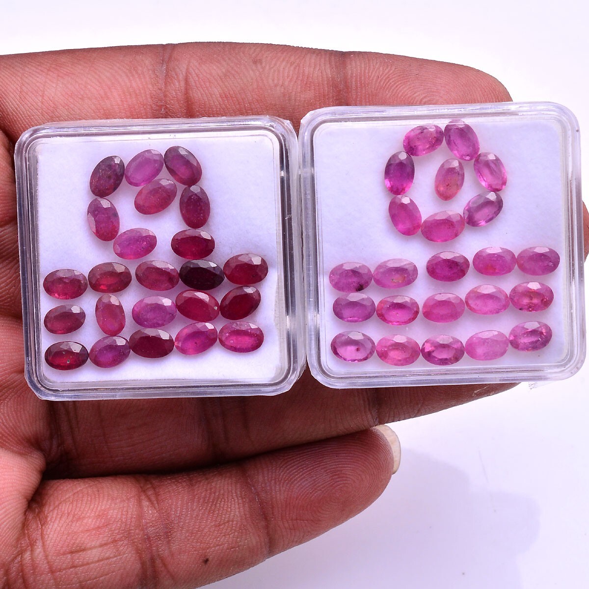 46 Pcs Natural Ruby Mozambique 6mm*4mm Oval Faceted Cut Stunning Loose Gemstones