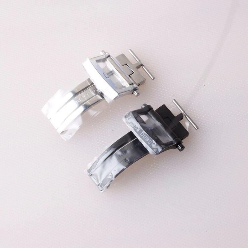 Stainless for Roger Dubuis Watches, Buckle Clasp Black Silver Deployment 18mm