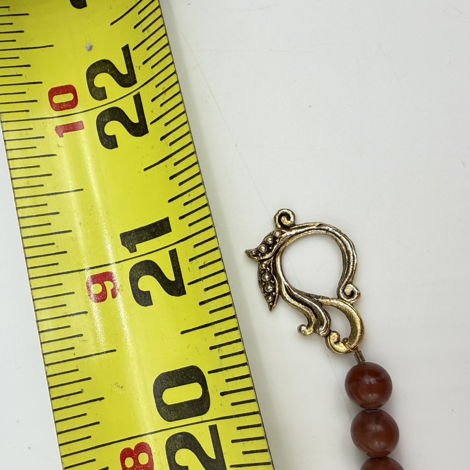 Vtg Sandstone Sunstone Necklace Tile Spike Slab Designer Signed