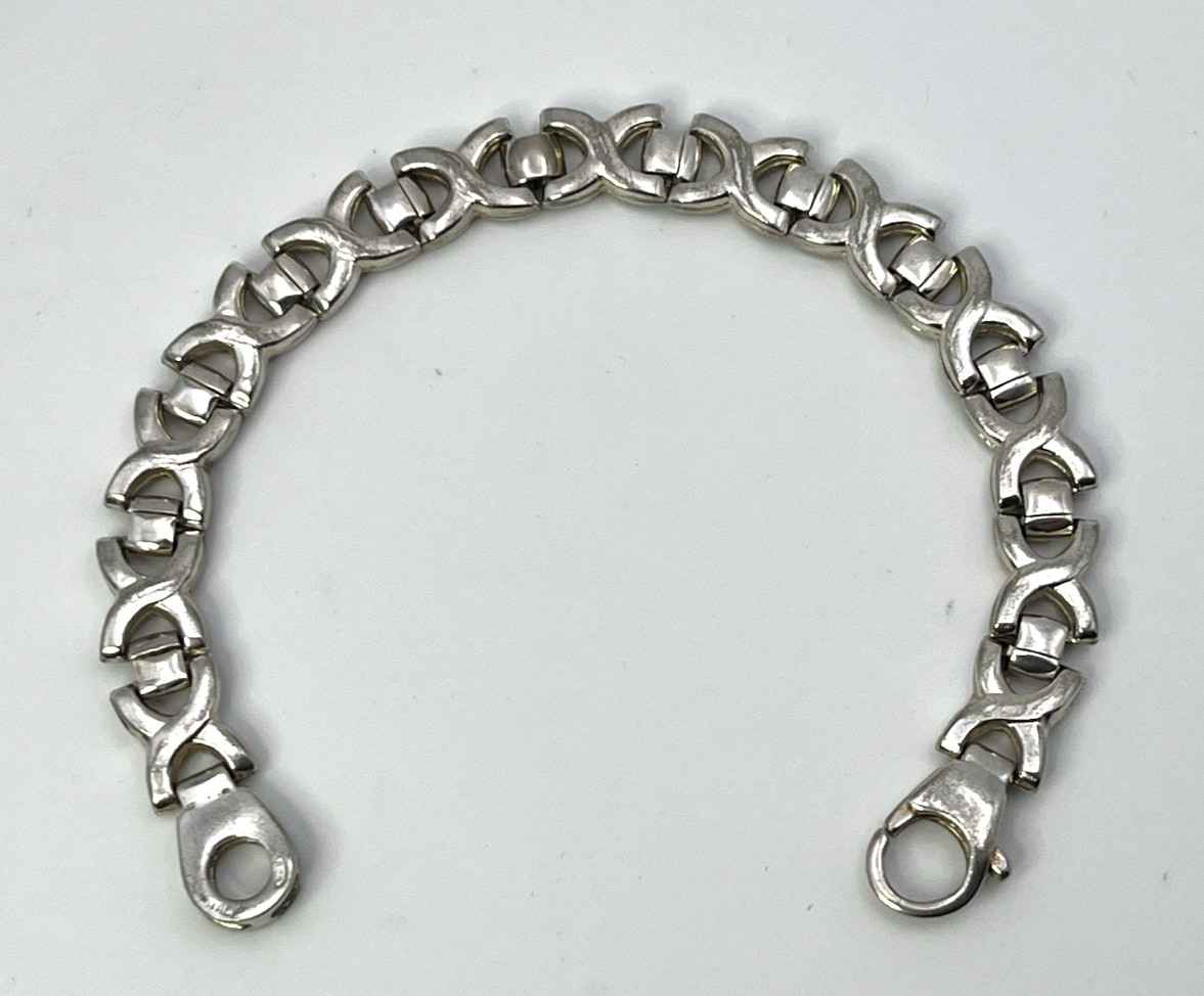 POSH X’s & O’s LOVE KISSES 6 in. ” BRACELET 925 Solid Sterling Silver ITALY Vtg