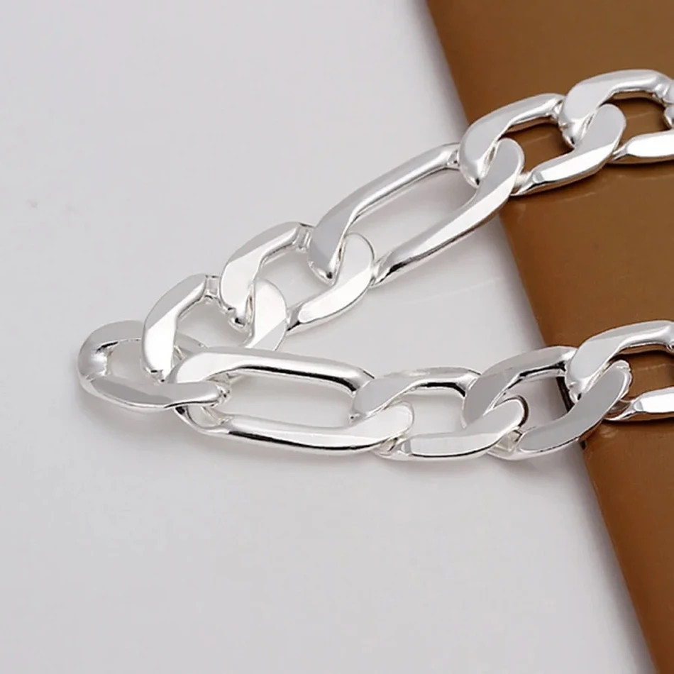 top quality beautiful 925 Sterling Silver Bracelet Jewelry fashion charm Men