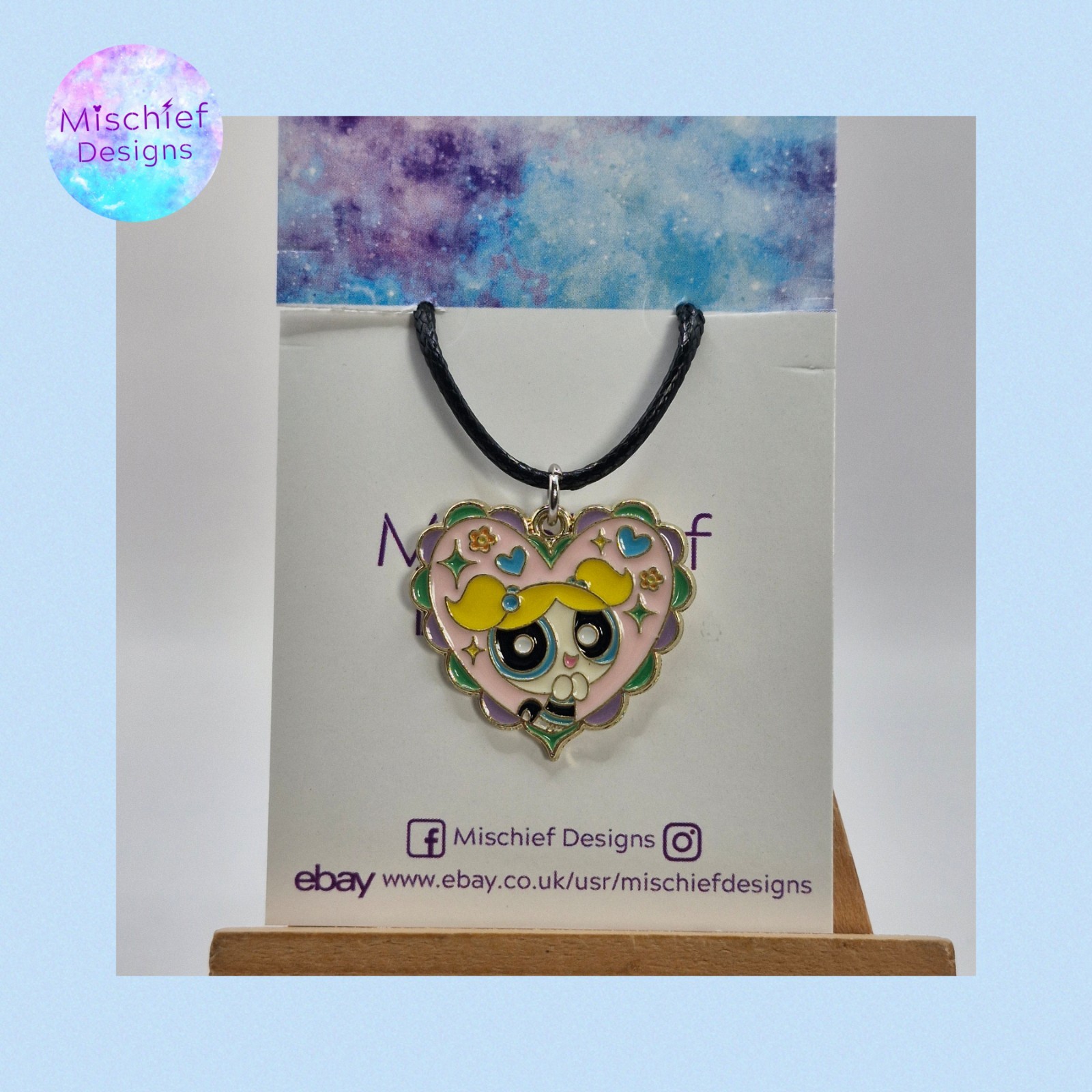 Handmade Cartoon Network Bubbles Powerpuff Girls blue Necklace 💙