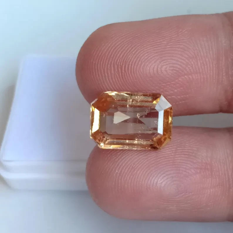 NATURAL Golden Hessonite Garnet Cut Earth Mine Mozambique Loose Gem 6.50 Ct