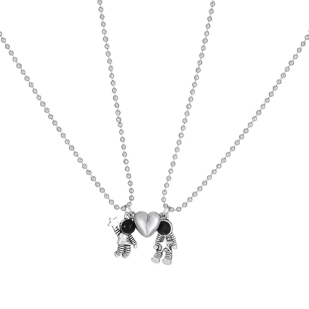 Stainless Steel I Love You Heart His Her Couple Pendant Necklace