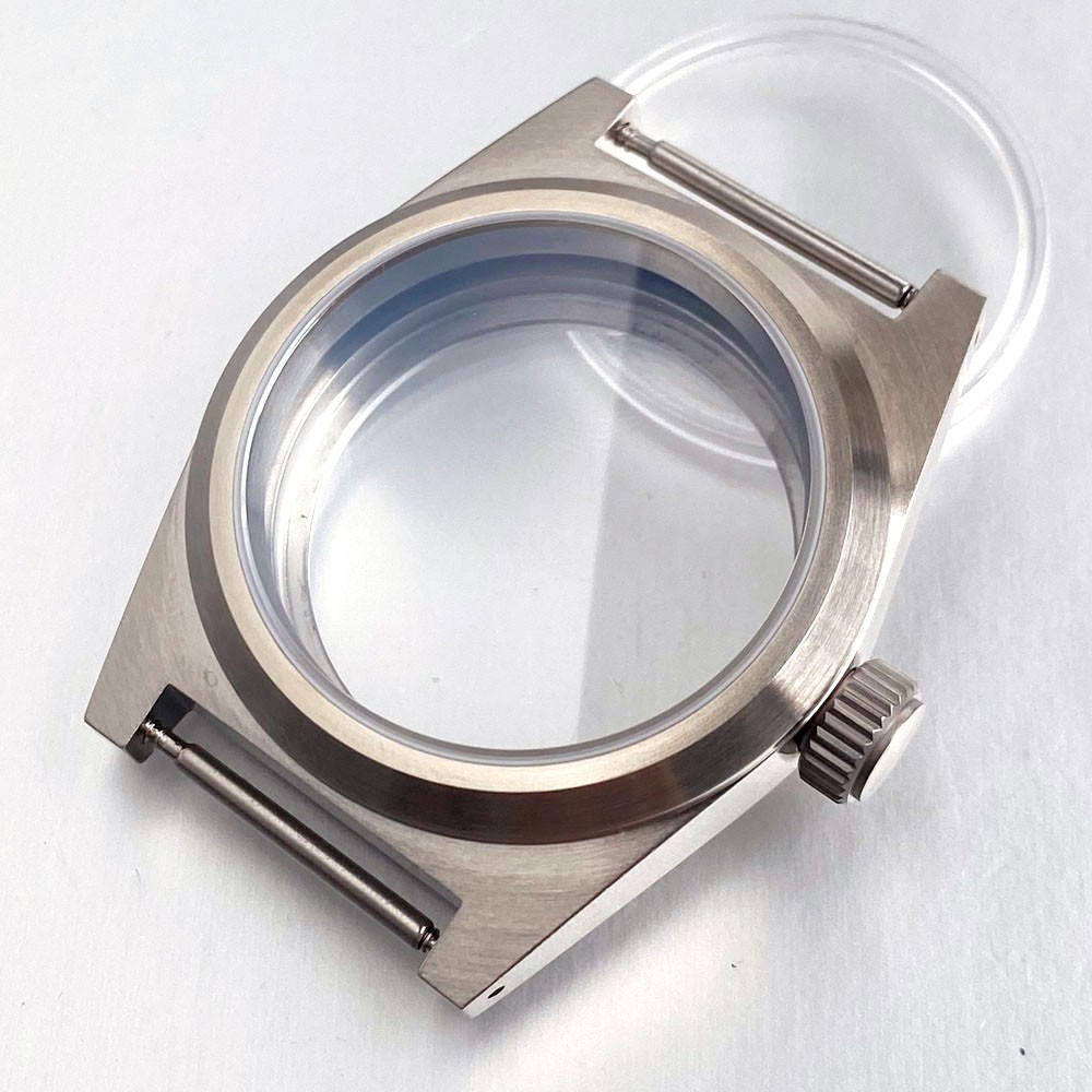 New 38mm AR Sapphire 20ATM Brushed Steel Watch Case Fit NH35 ETA2824 Miyota 8215