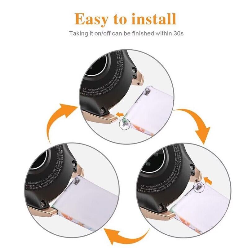 For Samsung Galaxy Watch 3 4 5 Active2 40/44/42/46mm S3 Painted Sport Band Strap