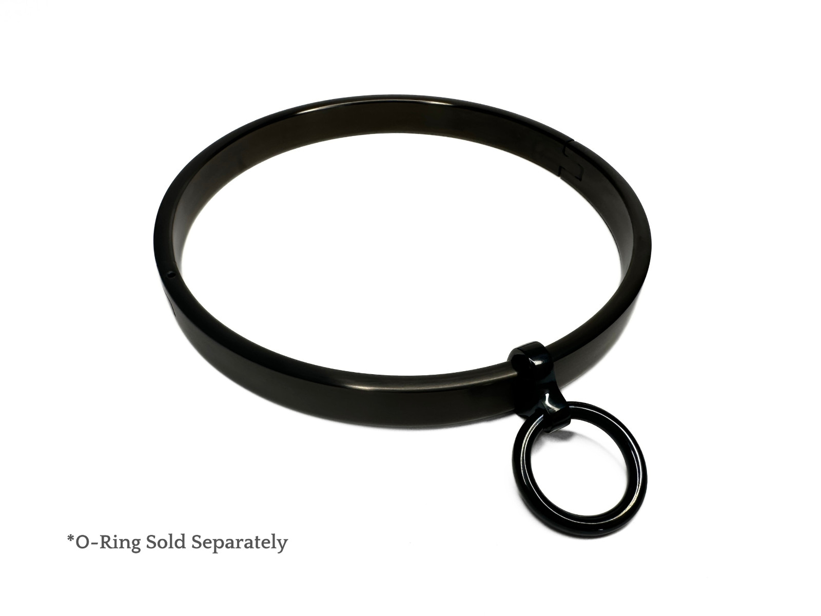 1/2″ Flat Matte Black Stainless Steel Eternity Locking Discreet Day Collar