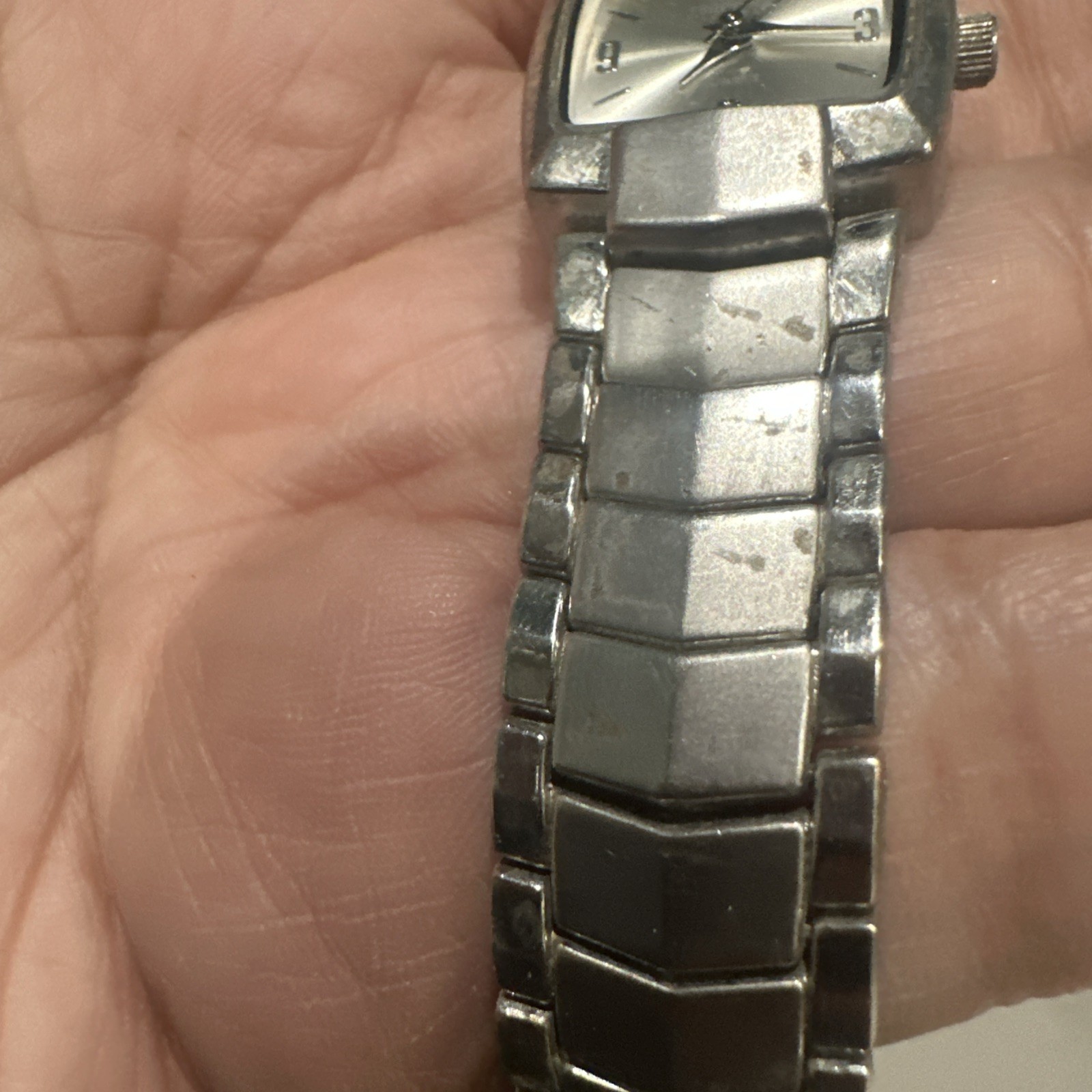 Vintage Working Tropicana Express Silver Ladies Watch New Battery 21mm Fit 7.5