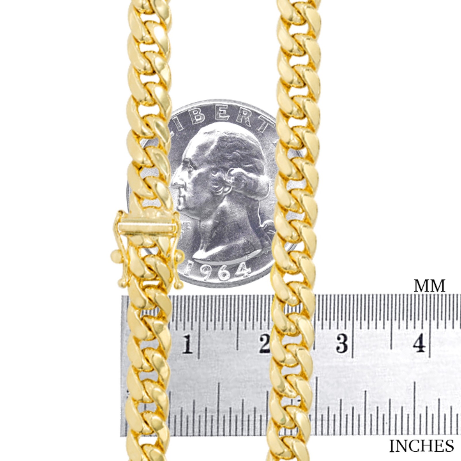 14K Yellow Gold Solid 6mm Miami Cuban Link Chain Bracelet Men 7″ 7.5″ 8″ 8.5″ 9″