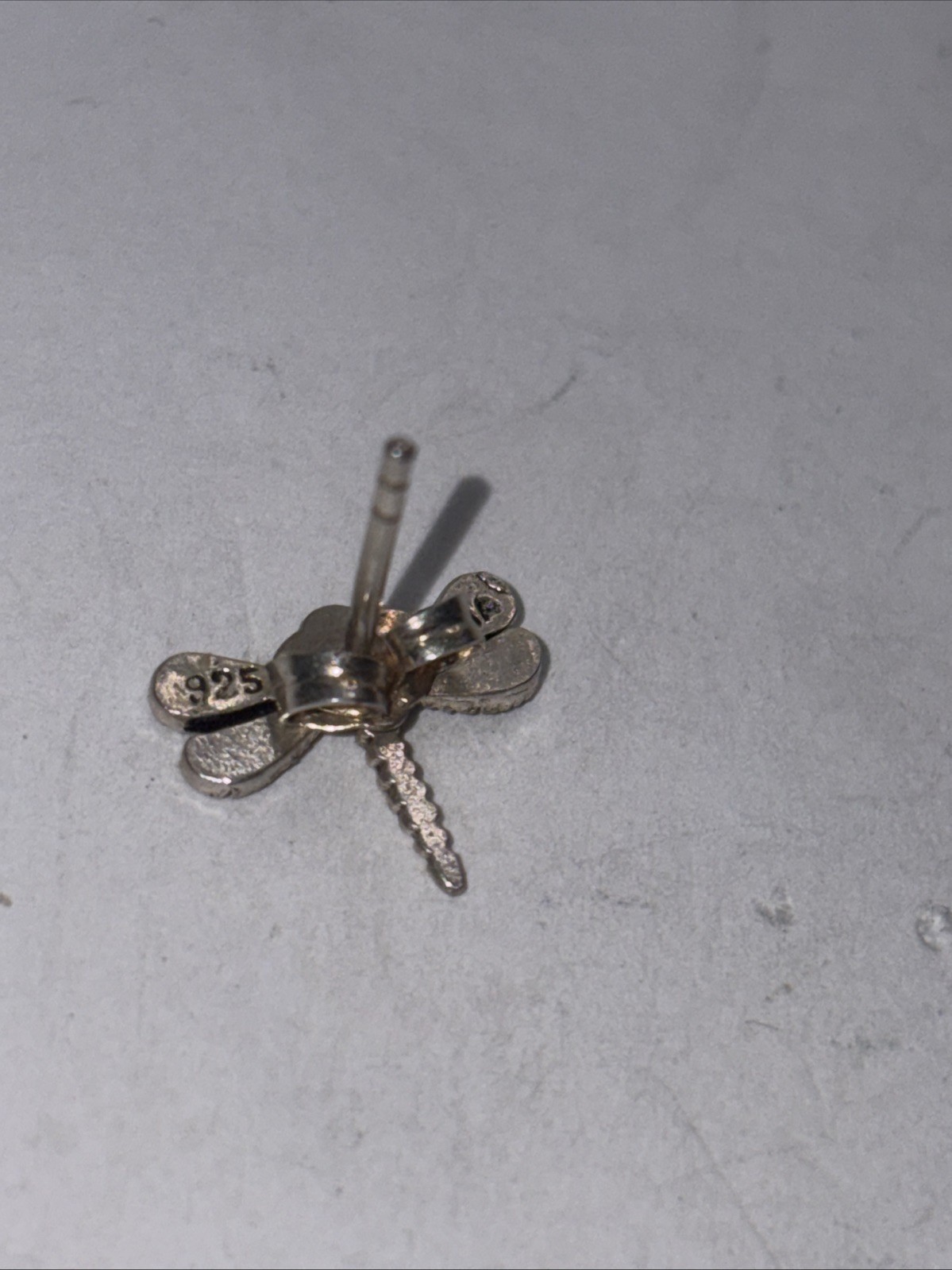 Dragonfly 925 Sterling Silver post Earrings marcasites