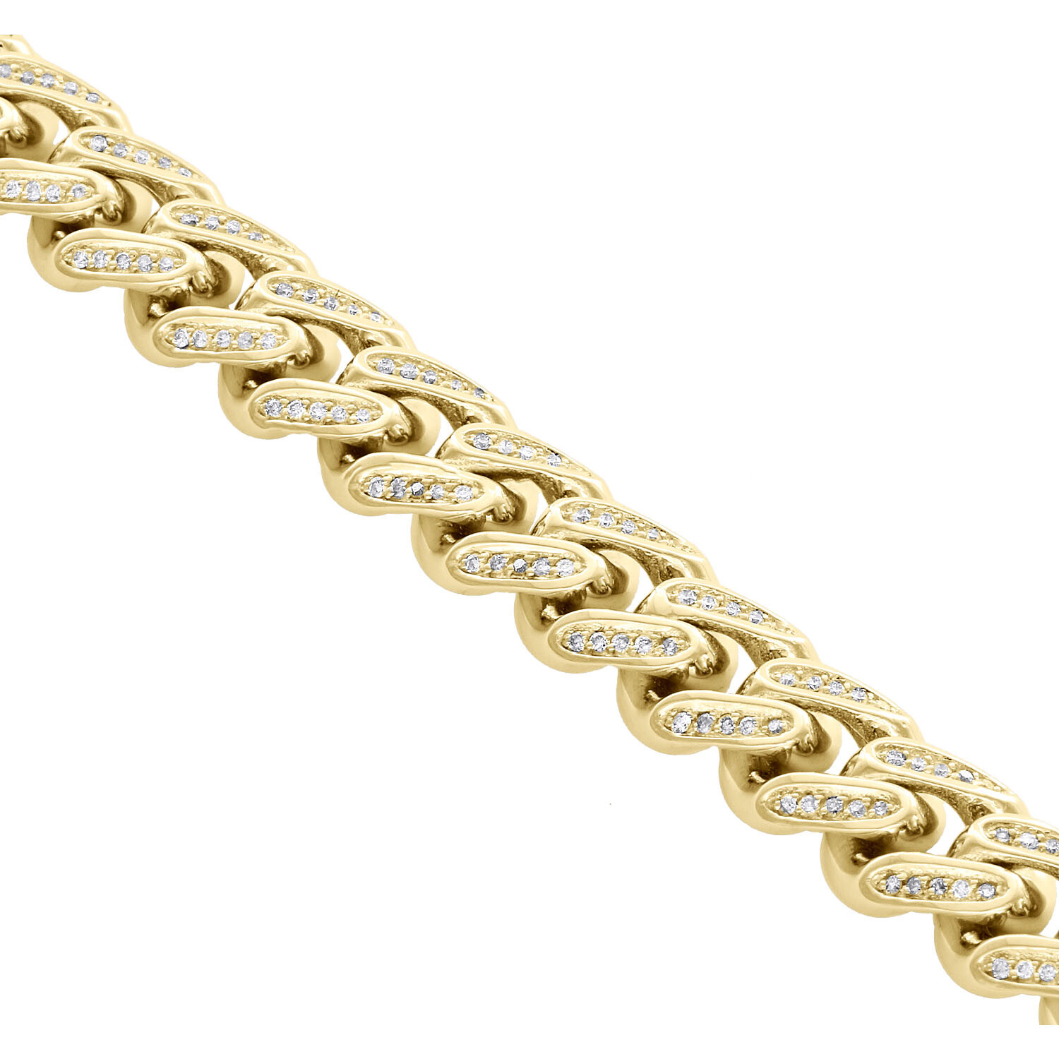 10K Yellow Gold 11.35mm Solid Miami Cuban Link Diamond Bracelet 8.50″ | 2.10 CT.
