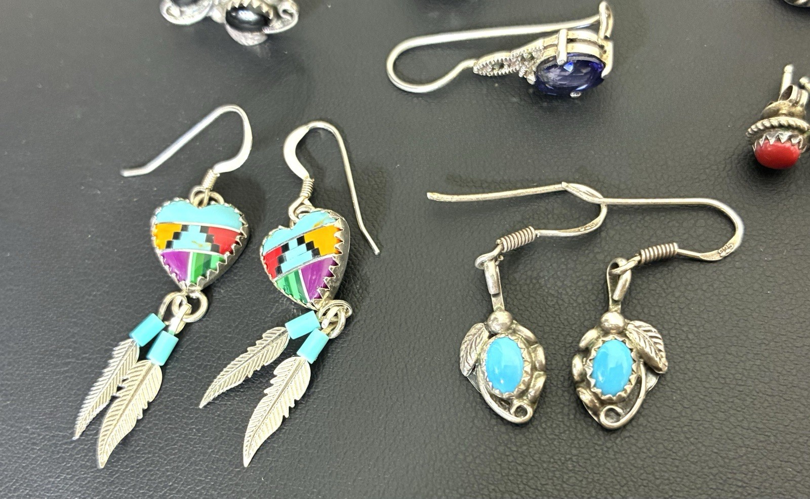 Sterling Silver Southwest Earrings Lot Turquoise 13 Pairs 925