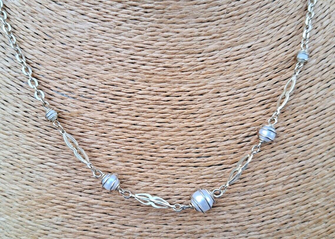 Vintage Sarah Coventry Necklace Art Deco Simulated Pearls,Gold tone XL 82cm 9
