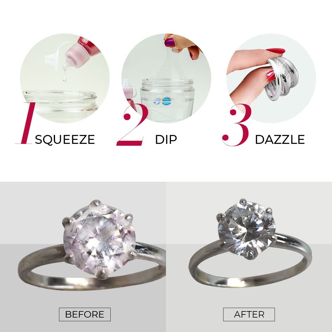 Dazzle Drops Advanced Jewelry Cleaner Concentrate – Makes Fresh Solution Ever…