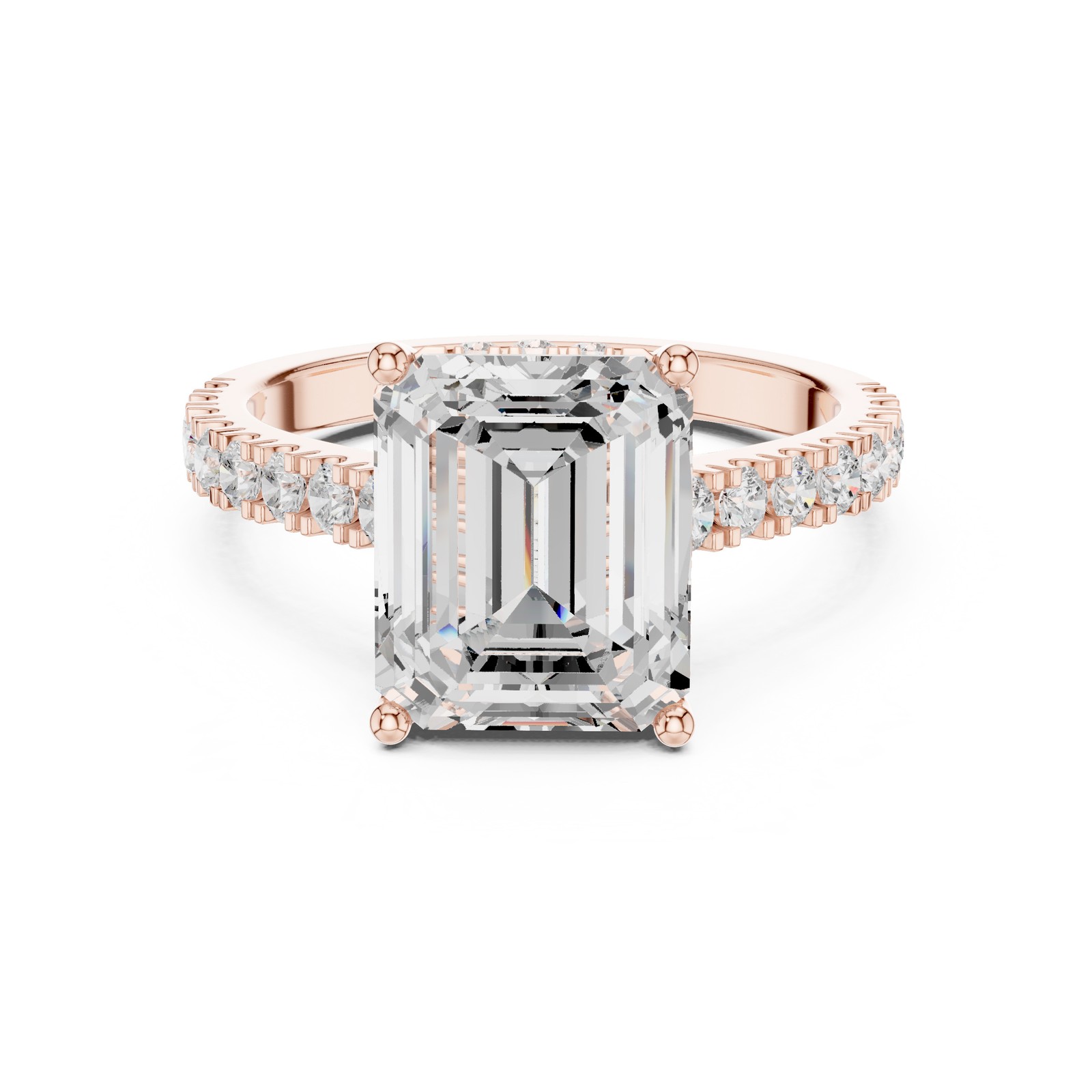 3.9 Ct Emerald Lab Grown Diamond Wedding Bridal Jewellery Ring 14k Gold Over
