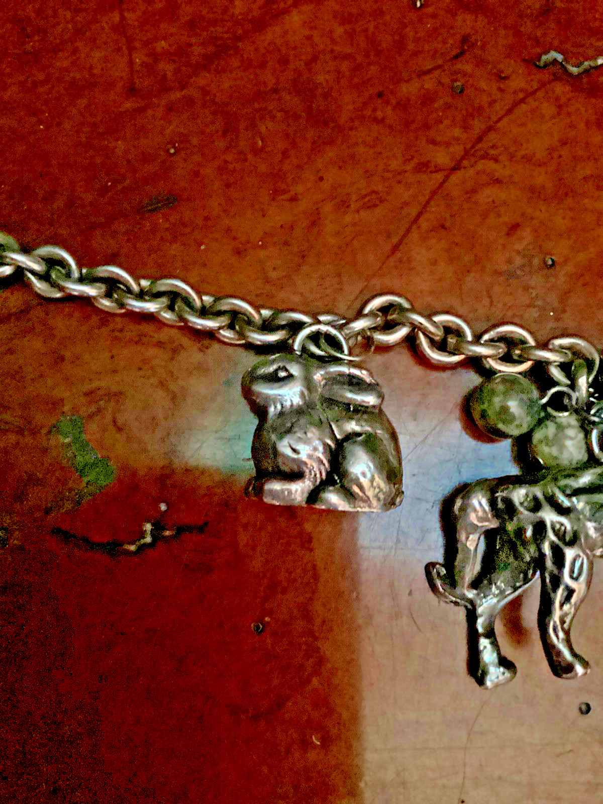 Susan Cummings Endangered Species African Animal Charm Necklace 19″ Sterling
