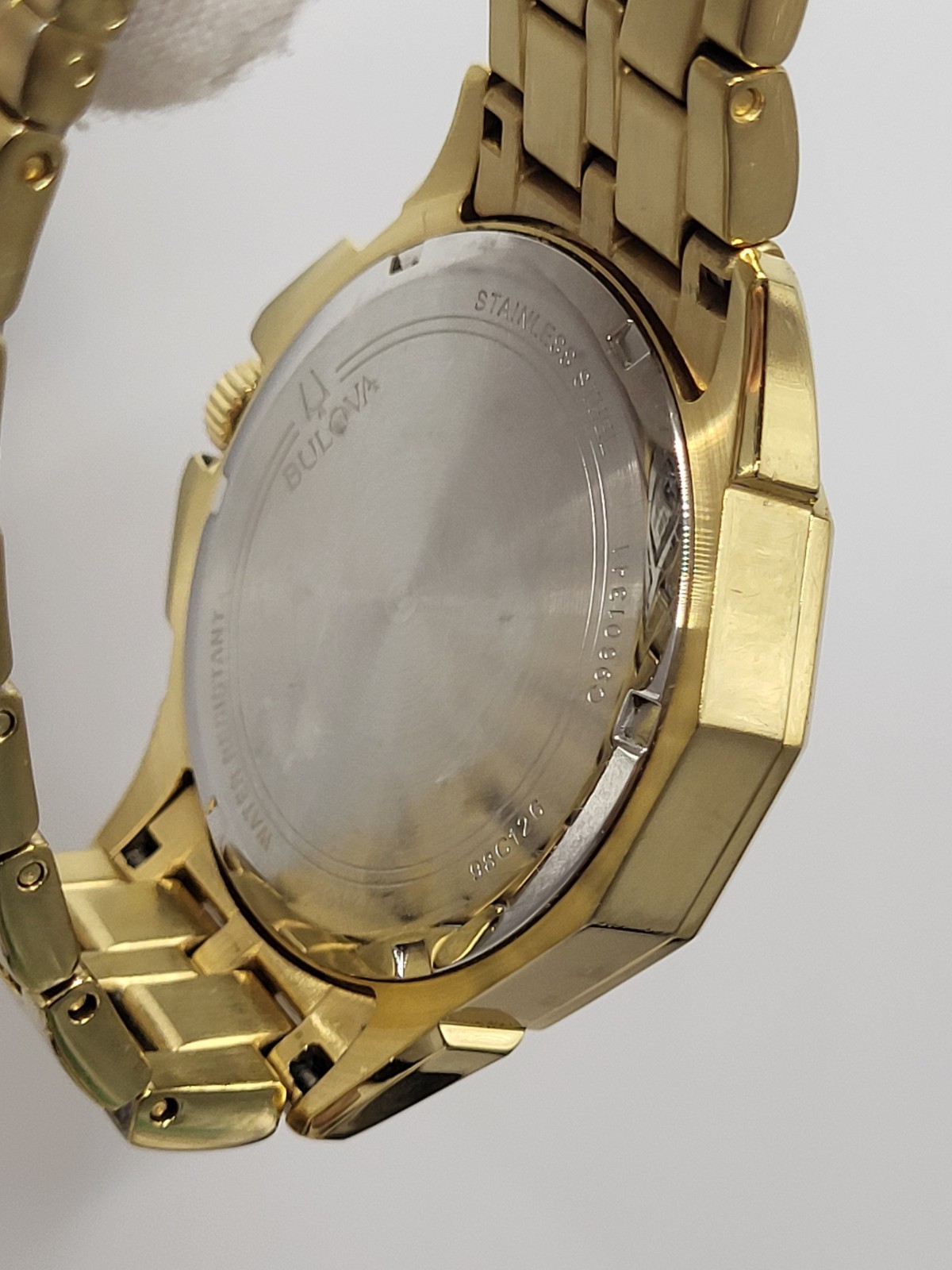 $695 [ NEAR MINT ] BULOVA Men’s Octava Gold Tone Stainless Pave Crystal WATCH