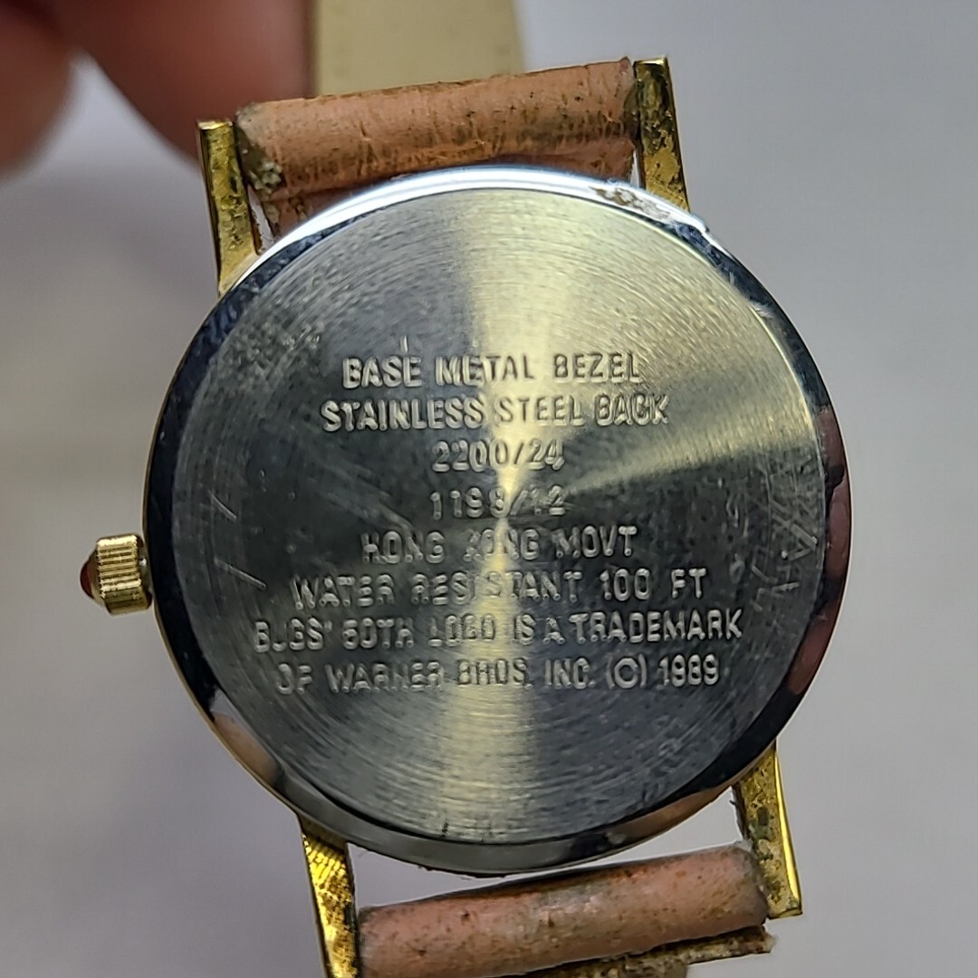 Armitron Bugs Bunny 50th Gold Diamond Quartz 1989 Watch For Parts Not Working