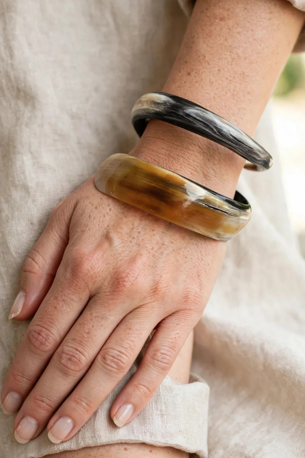 Handcrafted Buffalo Horn Cuff Bracelet Natural Tribal Boho Bangle Boho Style