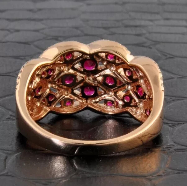 2.30Ct Round Cut Lab-Created Ruby Women’s Wedding Ring In 14K Rose Gold Plated
