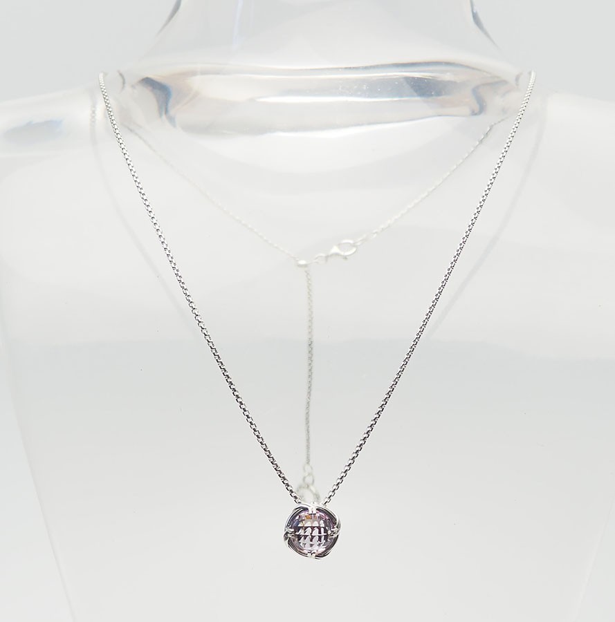 Peter Thomas Roth sterling silver faceted amethyst Fantasies sliding necklace