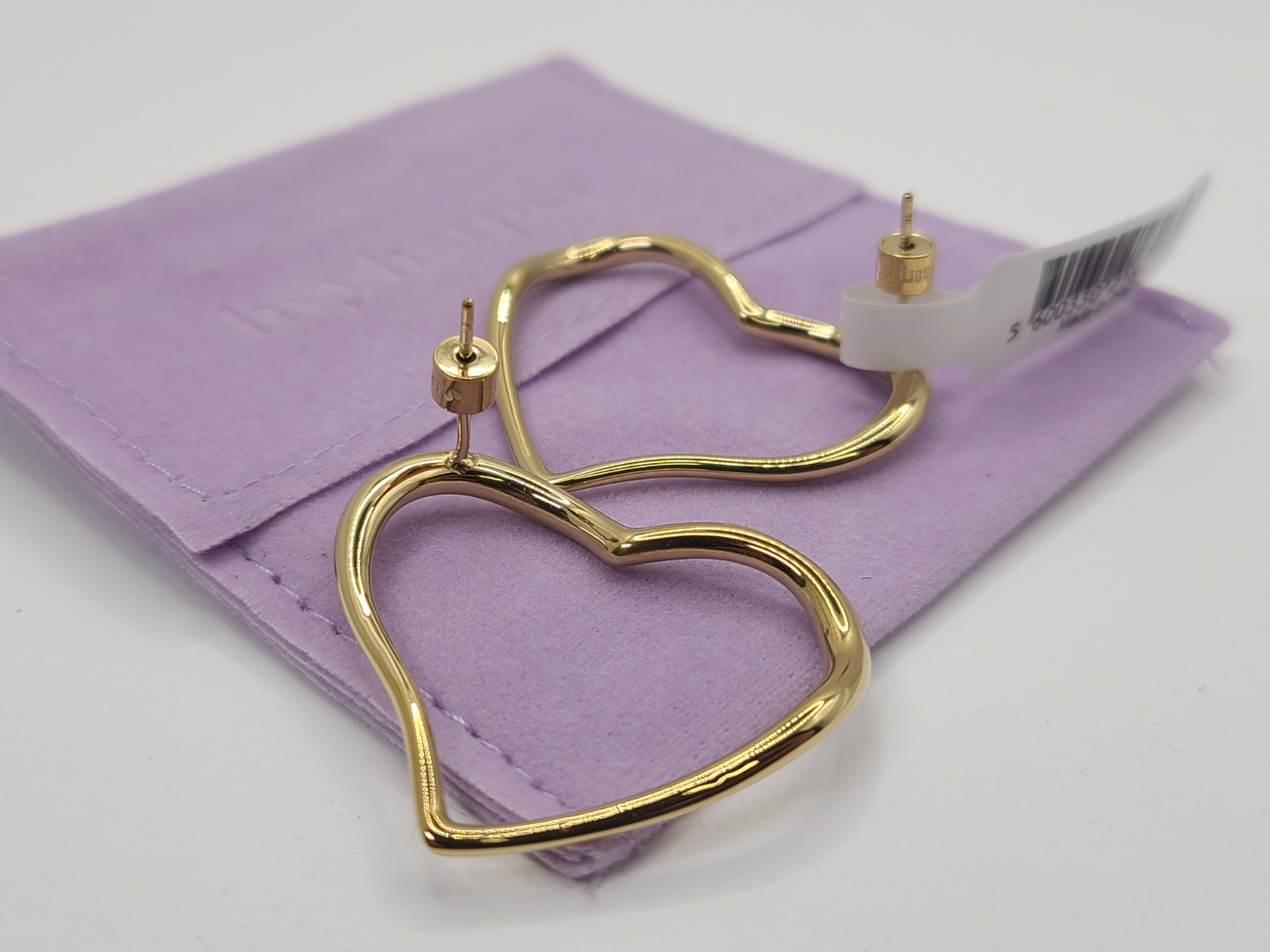 Hey Harper Flirt Earrings 14k Gold PVD Heart Hoop Earrings