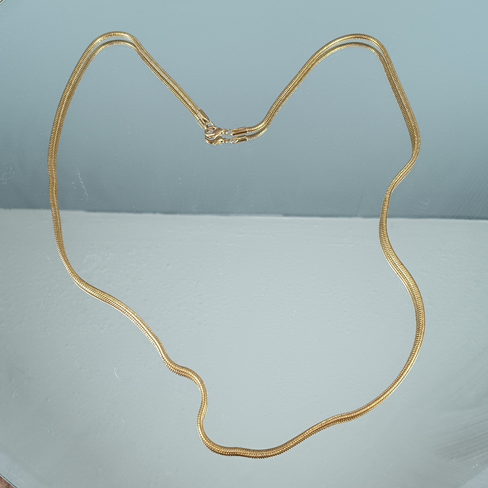 Gold Snake Chain Necklace Thin Herringbone Jewelry Layering