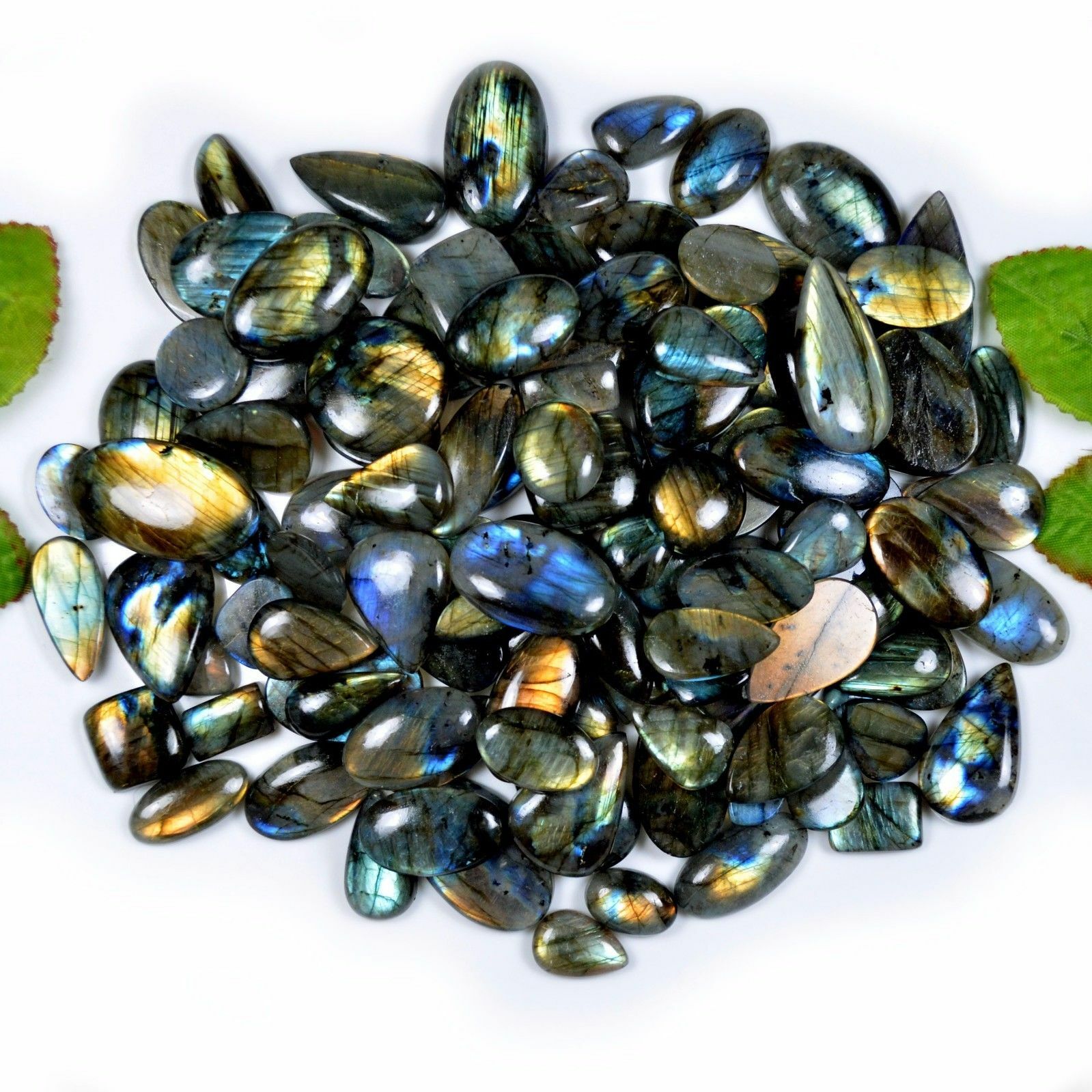 5000Cts. Natural Labradorite Mix Shape Cabochon Loose Gemstone 100Pcs Lot