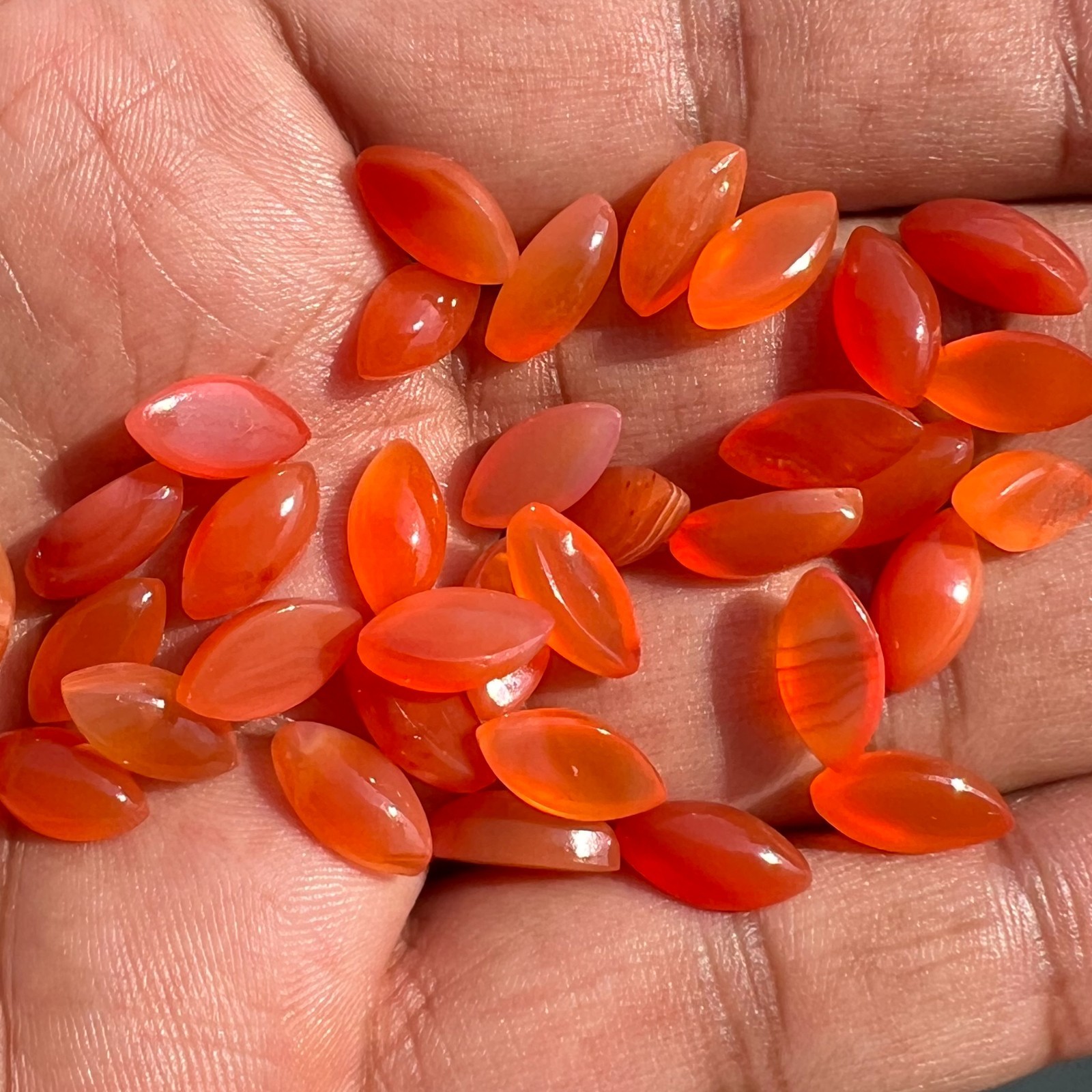 Natural Carnelian Marquise 4×8 mm to 10×20 mm Cabochon Loose Gemstone Lot