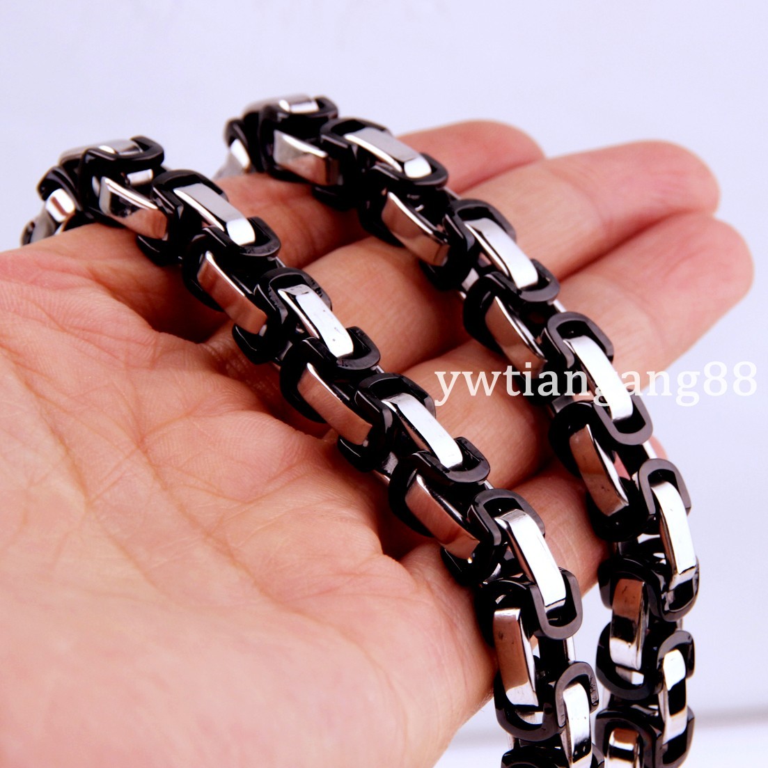 16~40″ 4/5/8mm Fashion Stainless Steel Men Womens Byzantine Box Chain Necklace