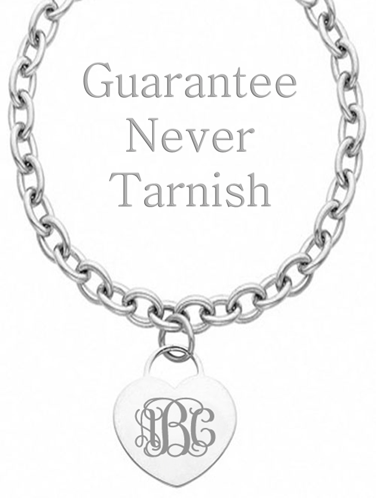 Personalized Monogram Initial Name Heart Pendant Necklace Gold Silver Stainless