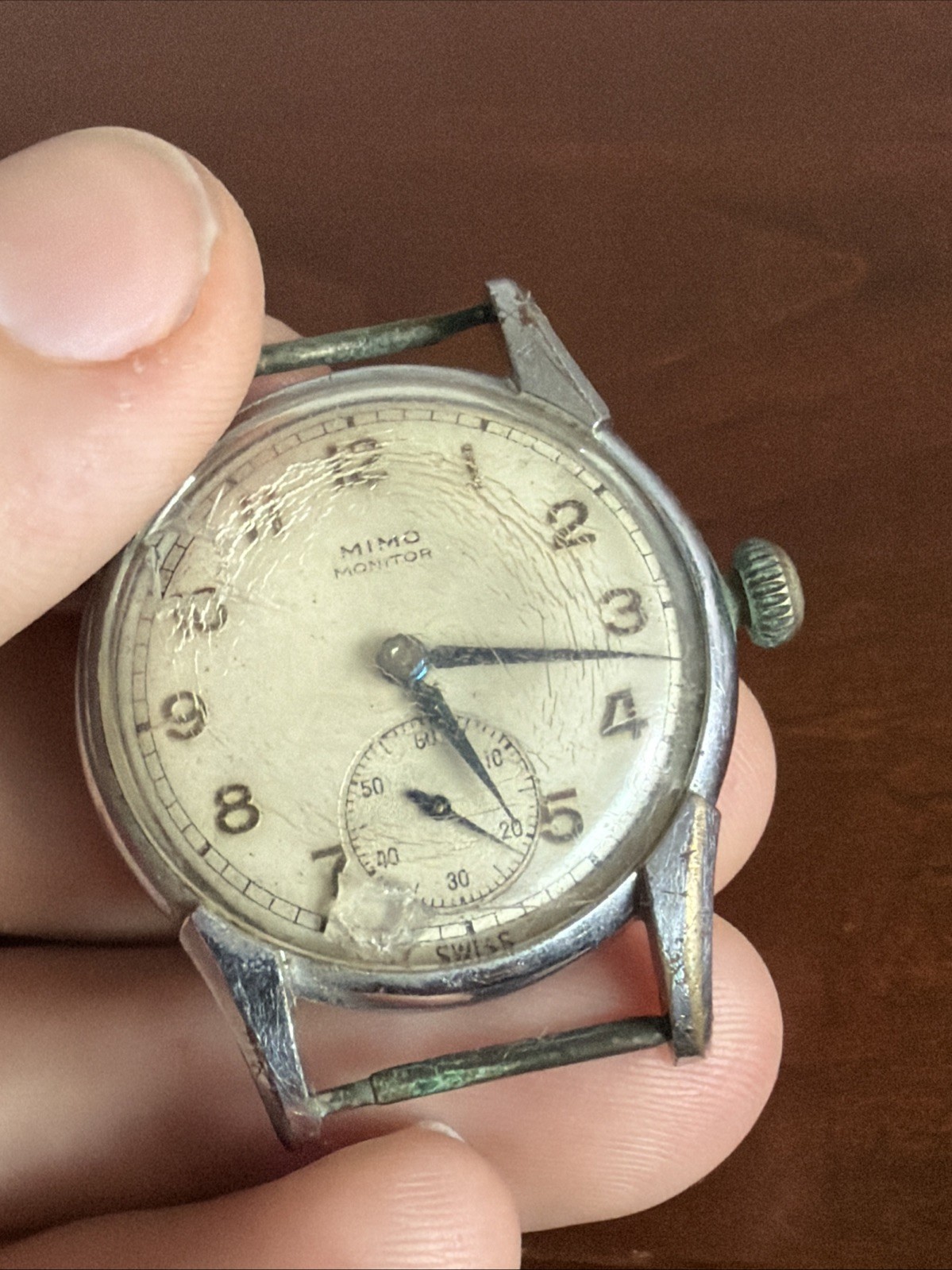 Vintage Mimo Monitor Otto Graef WWII ERA Men’s Wristwatch Untested For Parts