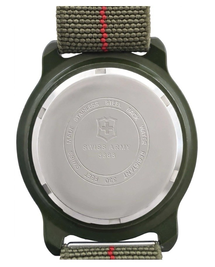 Vintage Swiss Army 3888 Watch Green Case Glow Dial NATO Strap Quartz