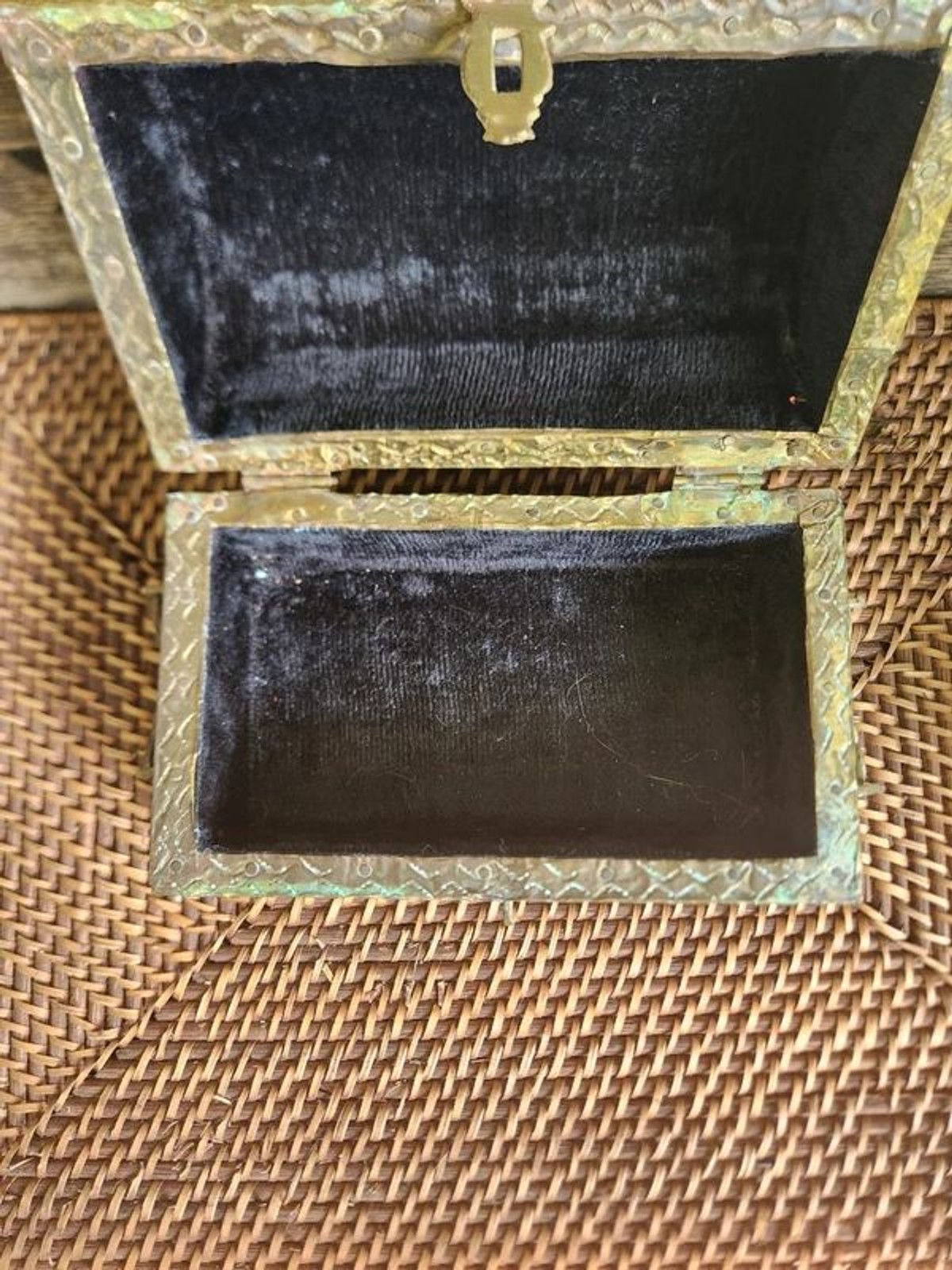 Embossed Gold Treasure Box, Jewelry Casket, Lined – handles Ornate Antique UK