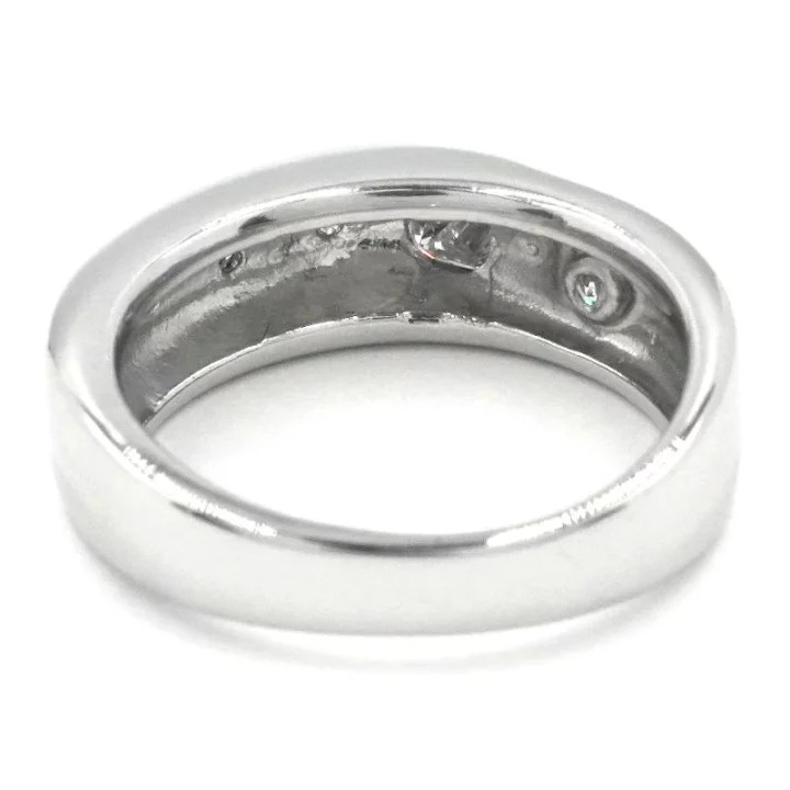 0.27ct Princess Cut Diamond Dots Ring Pt900 Platinum Pinky Ring 6.3g