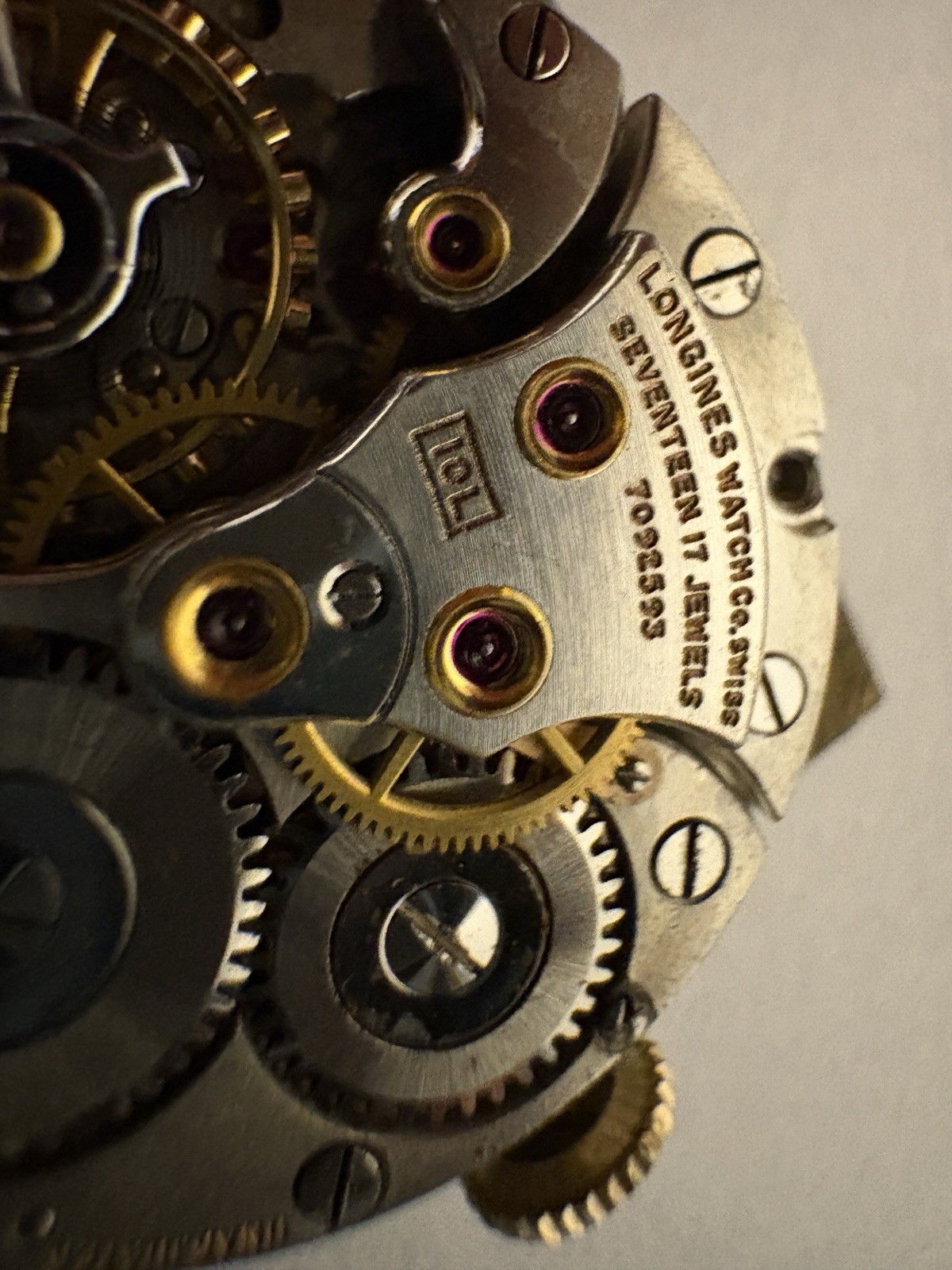 Vintage Longines 10L Manual Wind Movement Dial Hands Crown Parts Repair Running