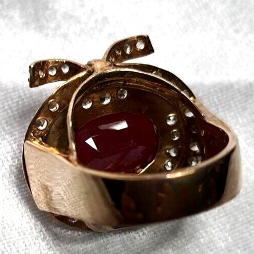 Ring NATURAL Red Ruby Pink gold filled 925 STERLING SILVER cherry gift Size 7