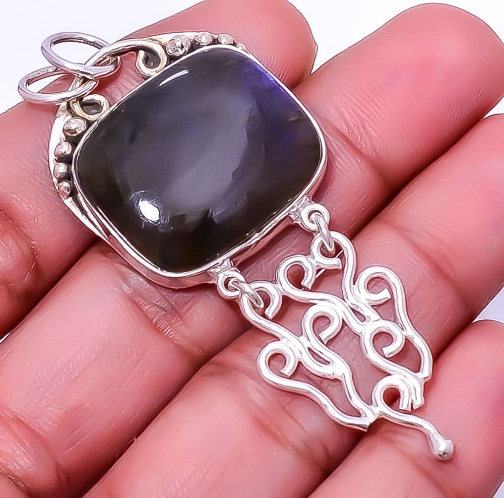 Purple Flash Labradorite – Canada 925 Sterling Silver Pendant 2.42″ A330