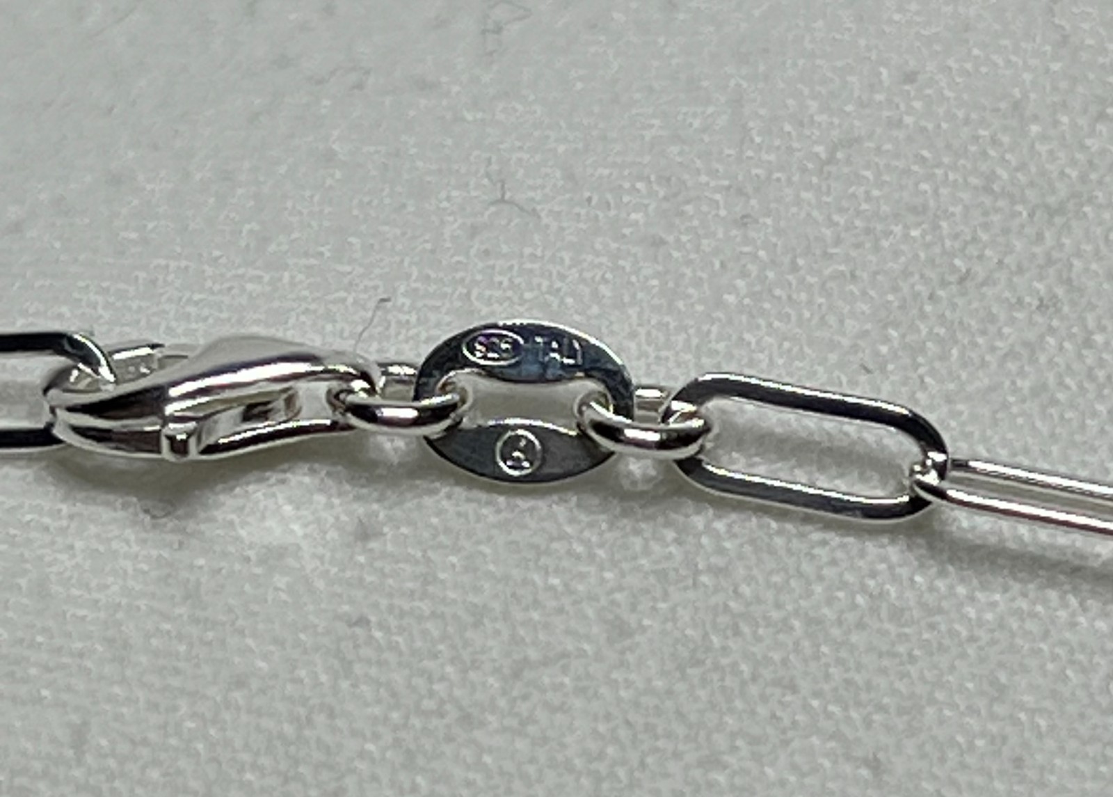 10″ Italian S925 Sterling Paper Clip Chain Bracelet – Adjustable – 3mm Width