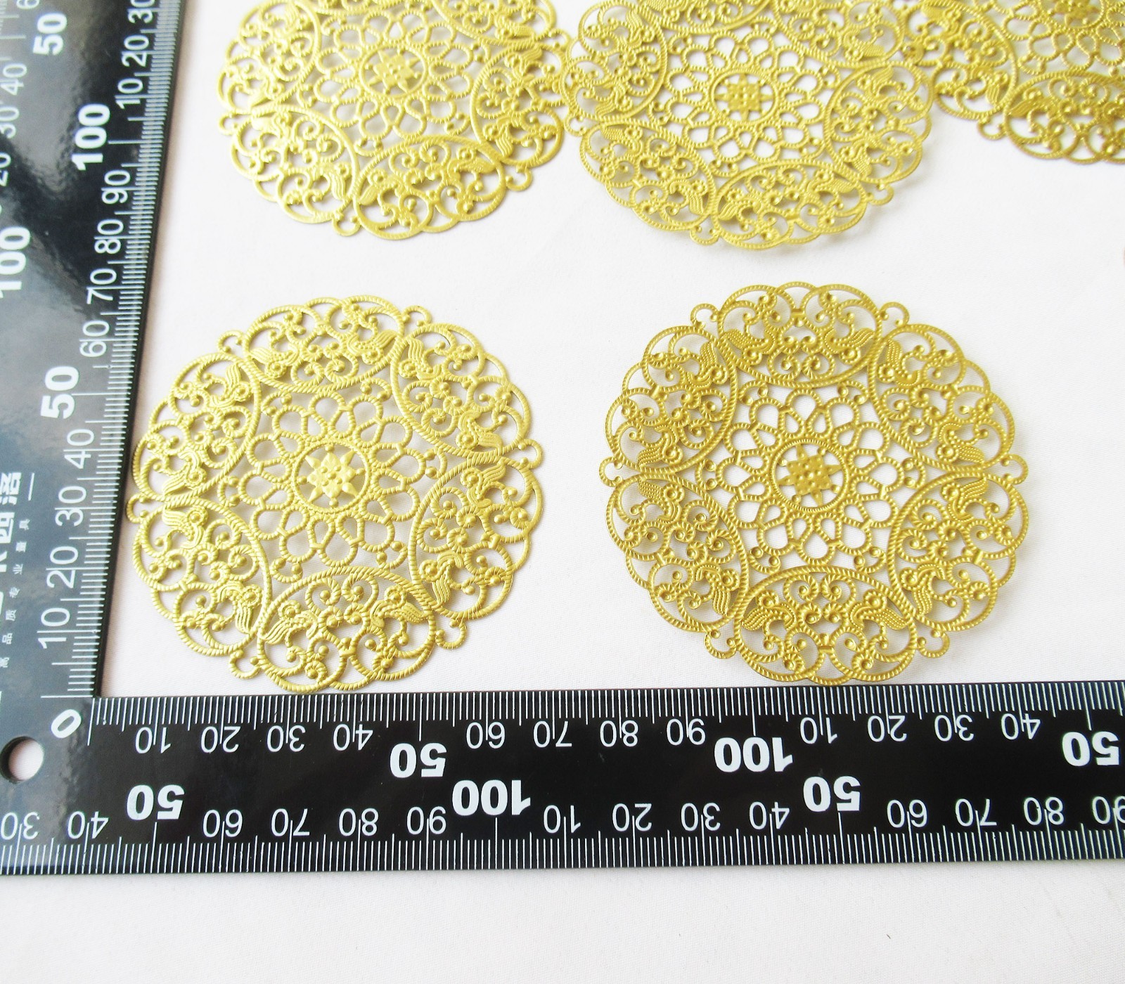 10pcs Large Brass Filigree 69mm Stamping Findings for Decorative DIY Crafts