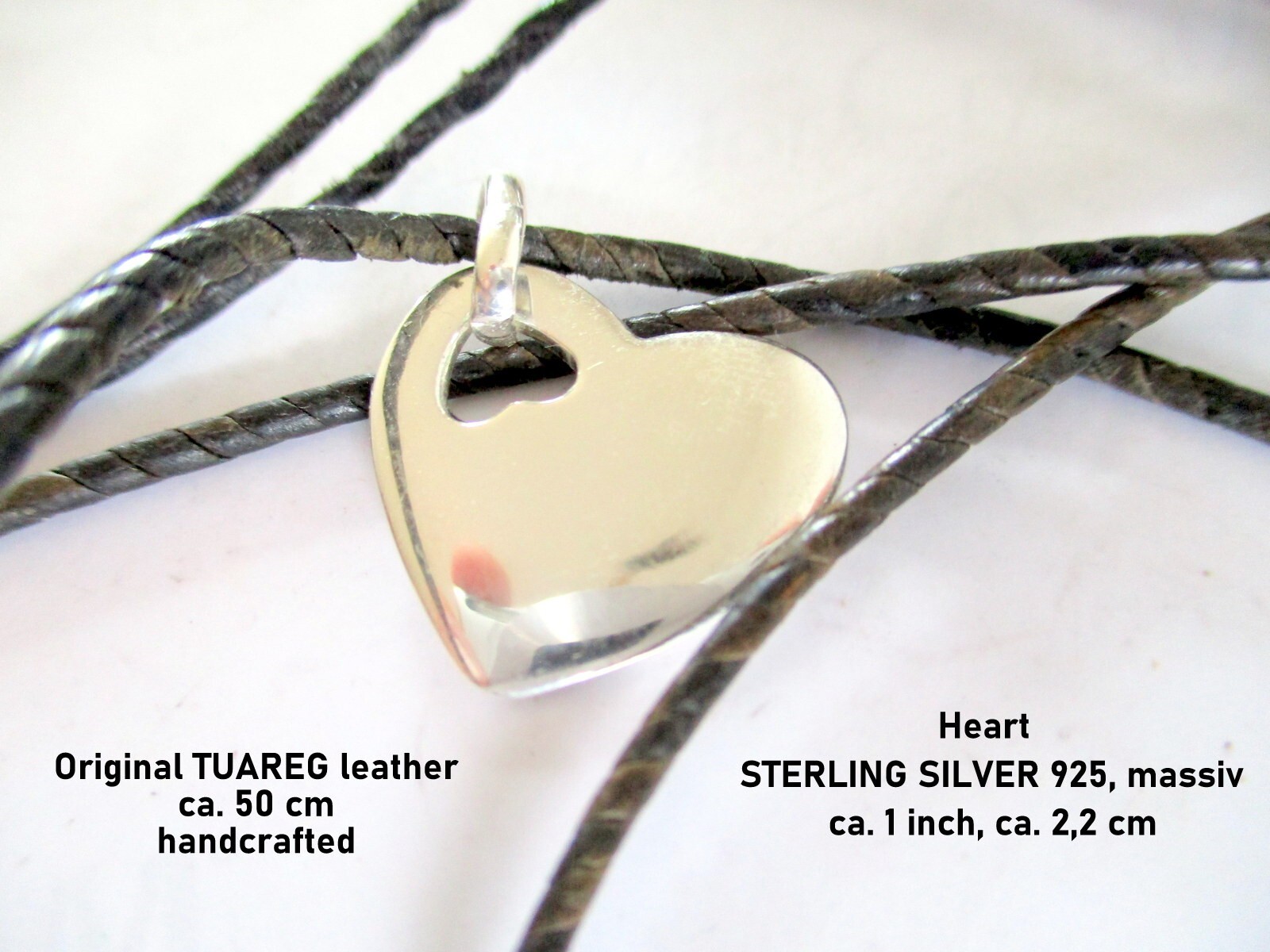 Heart Heart LOVE Love Hallmarked Sterling Silver 925 Partner Unisex Cupid Necklace