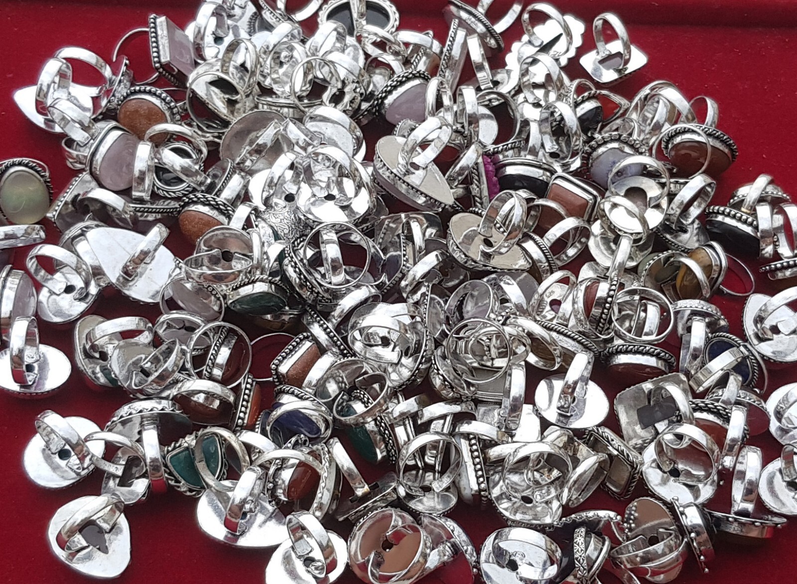 Assorted Gemstone Silver Plated Handmade Ring For Women