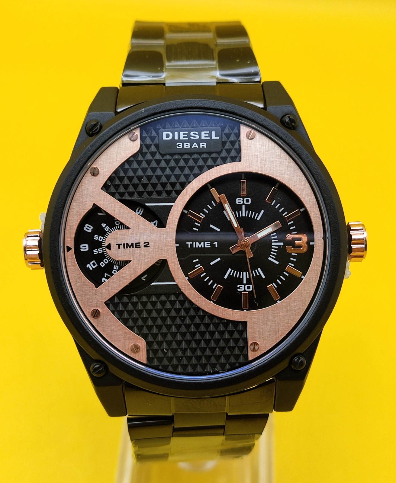#Refurbished Diesel Only The Brave 3 Bar Dual Time Analog Men’s Wrist Watch
