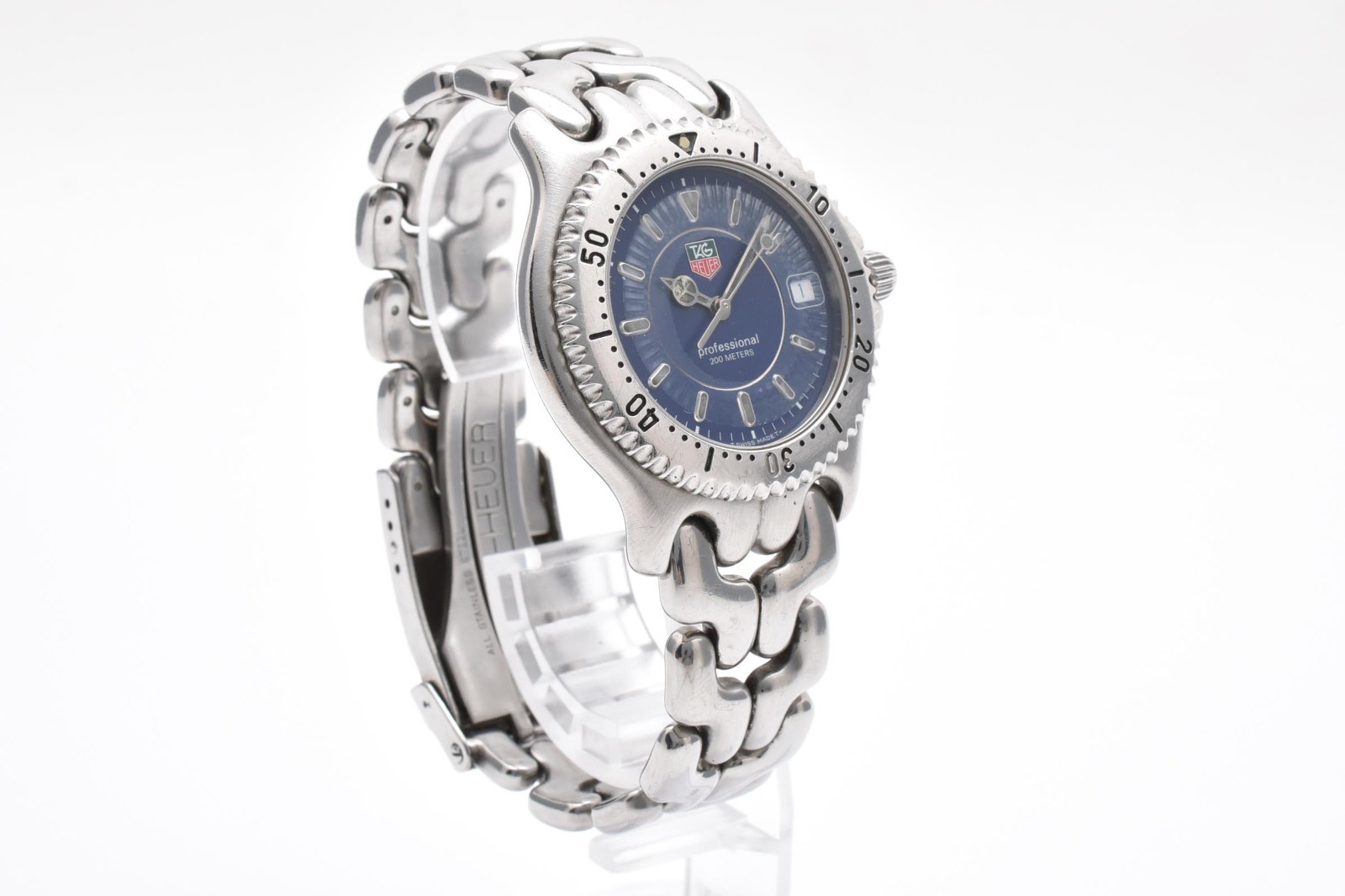 [Near MINT] TAG HEUER S/el WG111A Navy Blue Dial Quartz Men’s Watch From JAPAN